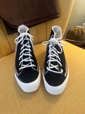Converse Black High-Top Sneakers with White Soles and White Laces